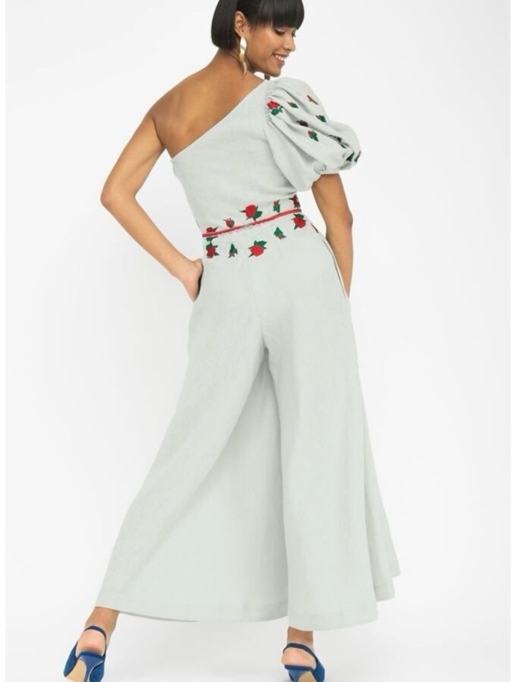 NWT Fanm Mon Datchna one shoulder embroidered jumpsuit - Picture 3 of 10